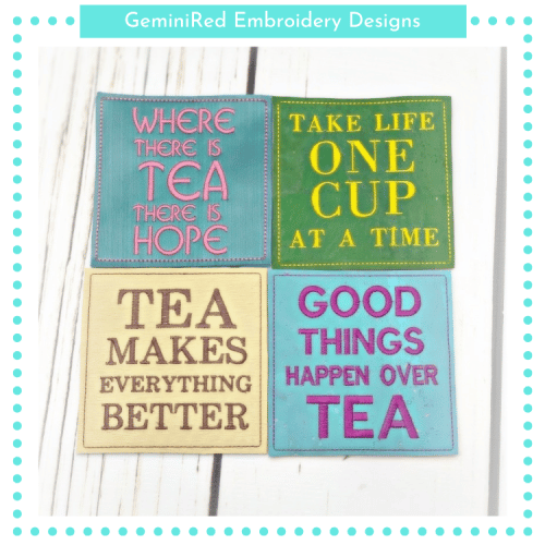 Tea Time Coaster Set {Four Designs}