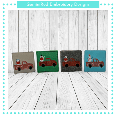 Truck Carolling Coaster Set {Four Designs}