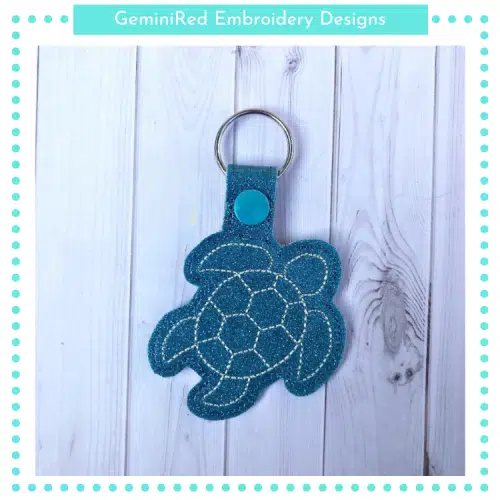 Turtle Key Fob {Eyelet & Snap}