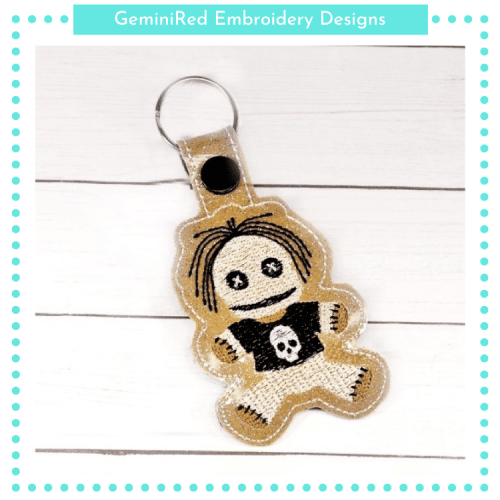 Voodoo Doll Key Fob {Eyelet & Snap}