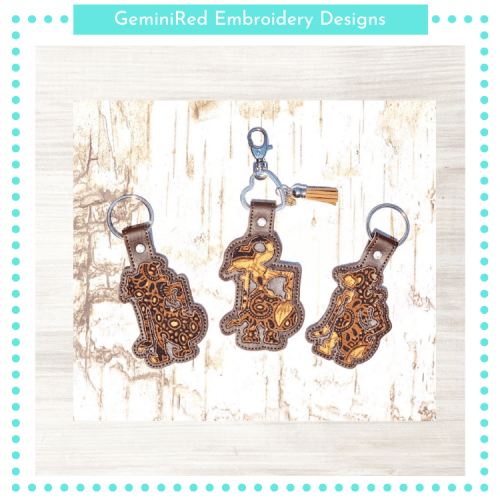 Wayang Appliqué Key Fob Set {Three Designs}