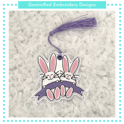 Bunny with a Banner Bookmark {4x4}