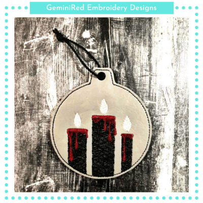 Christmas Candle Ornament {4x4}