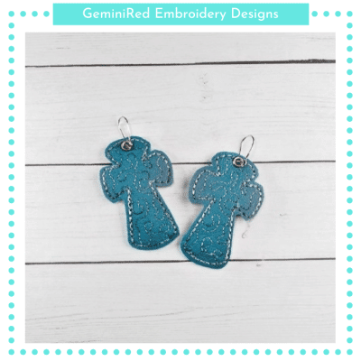 Quilted Cross Earrings {4x4}