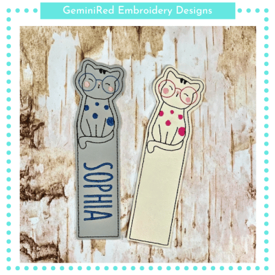 Cat with Glasses Bookmark {Two Sizes}