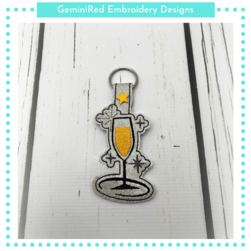 Drink Mix Mimosa Key Fob {Eyelet & Snap}