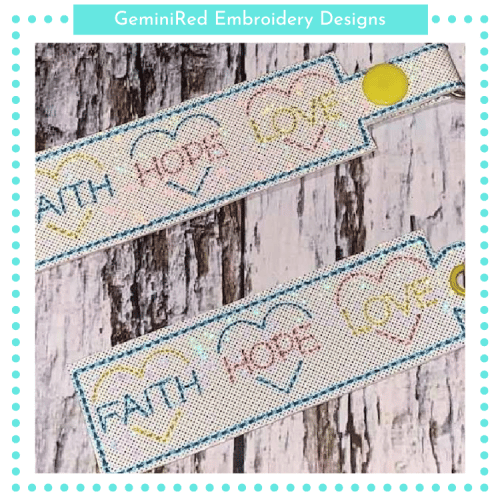 Faith Hope Love Key Fob {Eyelet & Snap}