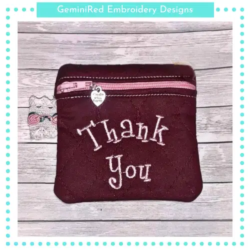 Thank You Zipper Bag {4x4}