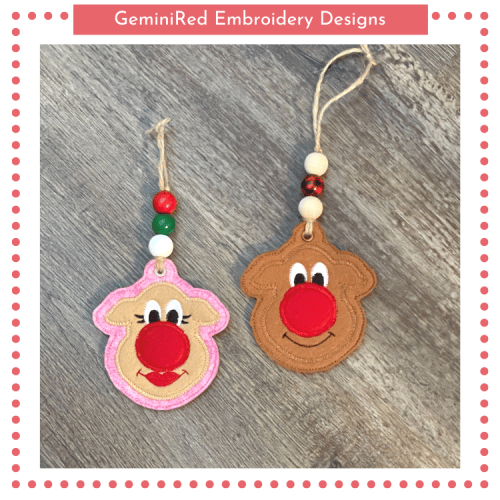 Reindeer Friends Zig Zag Ornaments {4x4}