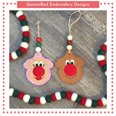 Reindeer Friends Zig Zag Ornaments {4x4}
