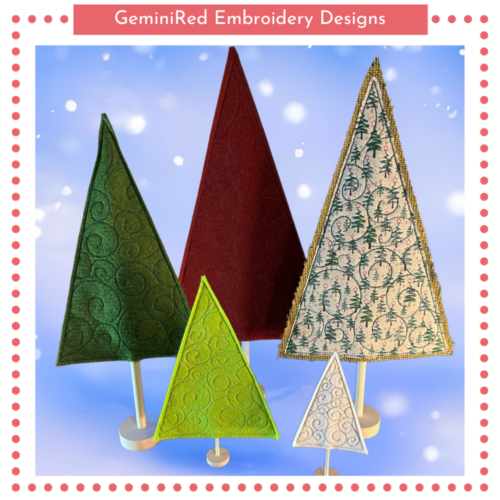 Quilted Standing Trees {5 Sizes}