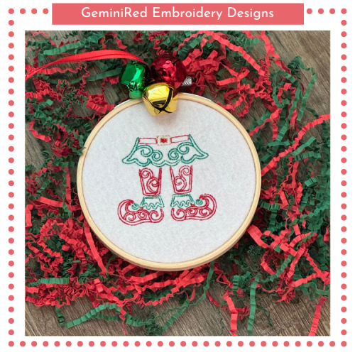 Elf Legs Tag Ornament {4x4}