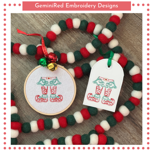 Elf Legs Tag Ornament {4x4}